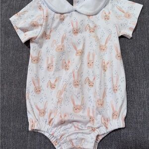 Proper Peony Bunny Bubble 9m Easter Smocked Romper Unisex